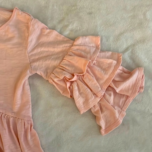 Cat and Jack Peach Top With Ruffle Sleeves Size L(10/12) - Picture 3 of 4